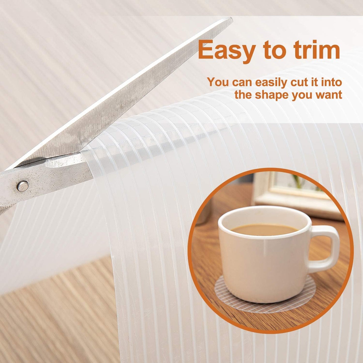 Drawer and Shelf Liner, 12IN X 10FT Non Slip Non Adhesive Cabinet Liner for Kitchen and Desk - Clear Ribbed